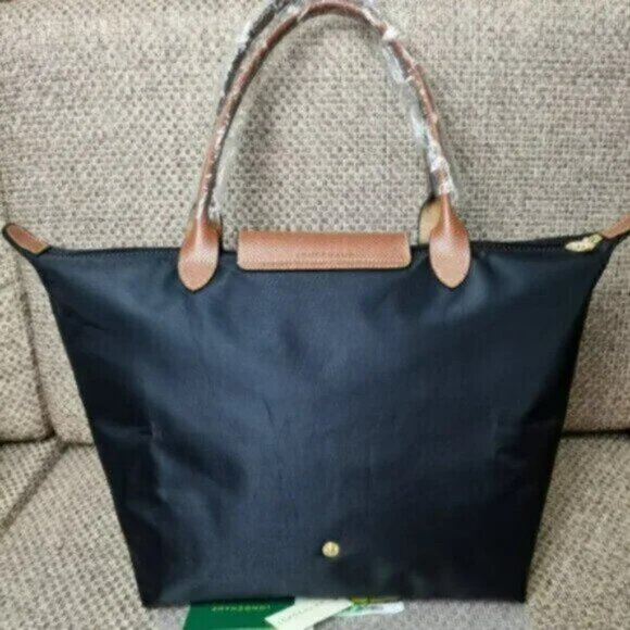 Longchamp Le Pliage Nylon Large Shoulder Bag Tote Travel Bag Black - Picture 3 of 7